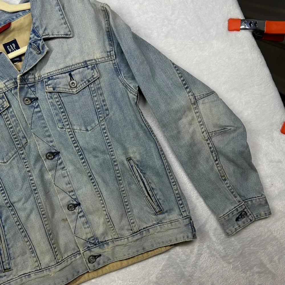 Vintage Gap Kids Trucker Jacket Blue‎ Denim Pockets Classic Y2K - 2XL (14-16)